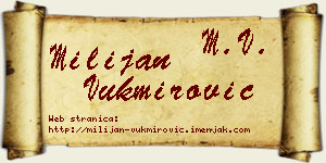 Milijan Vukmirović vizit kartica